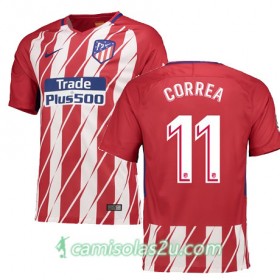 Camisolas de Futebol Atlético Madrid CORREA Equipamento Principal 2017/18 Manga Curta