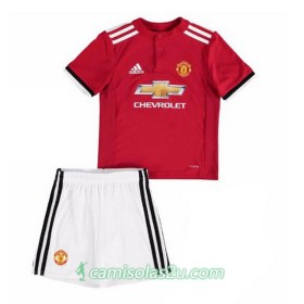 Camisolas de Futebol Manchester United Criança Equipamento Principal 2017/18 Manga Curta