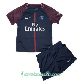 Camisolas de Futebol Paris Saint-Germain Criança Equipamento Principal 2017/18 Manga Curta