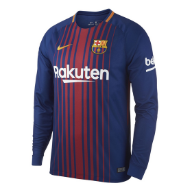 Camisolas de Futebol Barcelona Equipamento Principal 2017/18 Manga Comprida