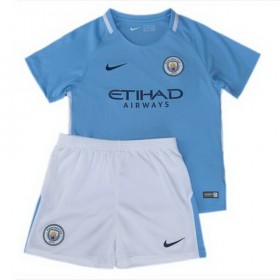 Camisolas de Futebol Manchester City Criança Equipamento Principal 2017/18 Manga Curta