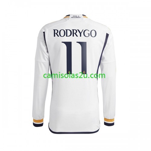 Camisolas de futebol Real Madrid Rodrygo Goes 11 Equipamento Principal 2023/24  Manga Comprida